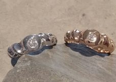 Ringe in 585 Weiß-und Roségold mit Brillanten