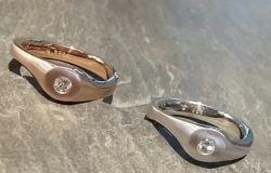 Ringe in 585 Weiß-und Rotgold mit Brillanten