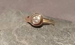 Ring in 585 Rosegold mit Brillant