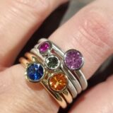 Ringe 585 Gold mit farbigen Saphiren